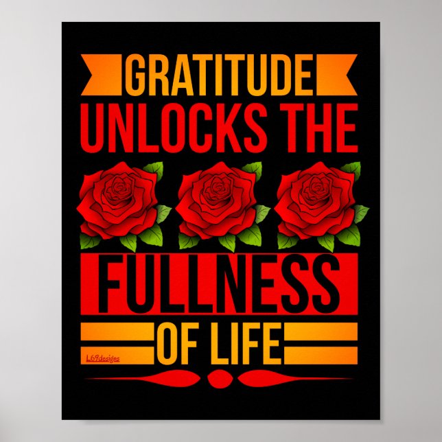 GRATITUDE LÖSCHT DIE VOLLSTÄNDIGKEIT DES inspirier Poster (Vorne)