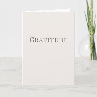 Gratitude – Minimal Typography Design Karte