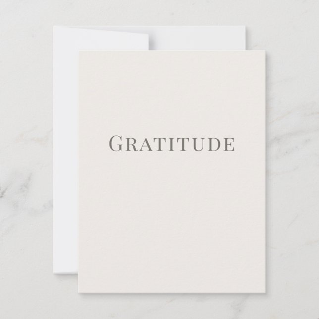 Gratitude – Minimal Typography Design Mitteilungskarte (Vorderseite)