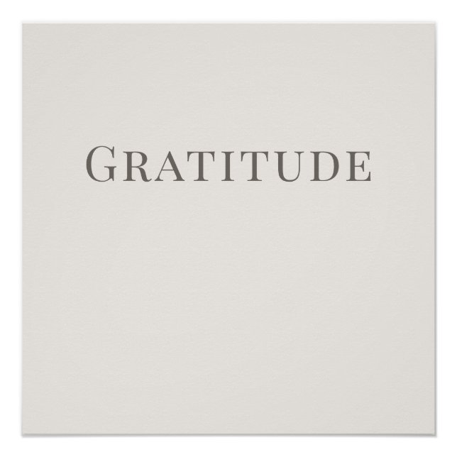 Gratitude – Minimal Typography Wall Art Poster (Vorderseite)