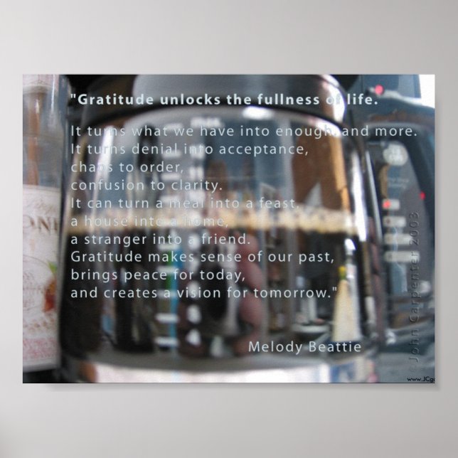 Gratitude, Poster (Devant)