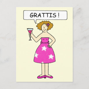 Grattis Herzlichen Glückwunsch auf Schwedisch Postkarte