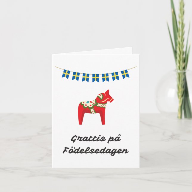 Grattis på födelsedagen Schweden Geburtstag Karte (Vorderseite)