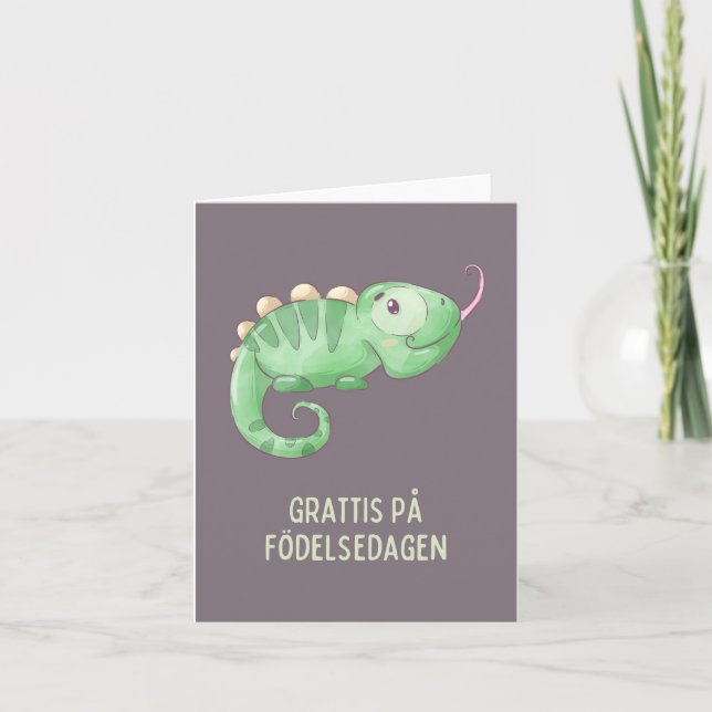 Grattis på födelsedagen, schwedischer Geburtstag Karte (Vorderseite)