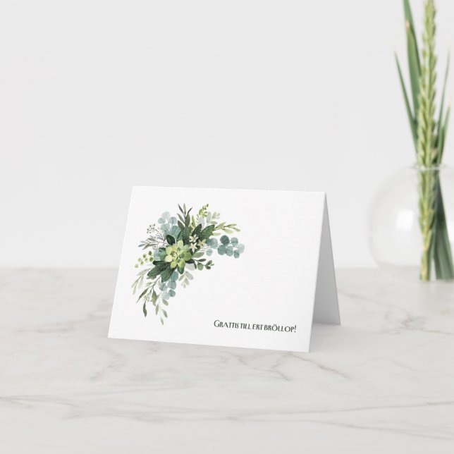 Grattis till ert bröllop, Schwedische Hochzeit Karte (Vorderseite)