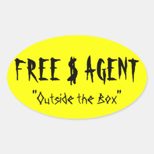 GRATUIT $ AGENT GEAR, jaune, ovale, autocollants