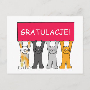 Gratulacje Herzlichen Glückwunsch auf Polnisch Postkarte