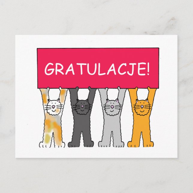 Gratulacje Herzlichen Glückwunsch auf Polnisch Postkarte (Vorderseite)