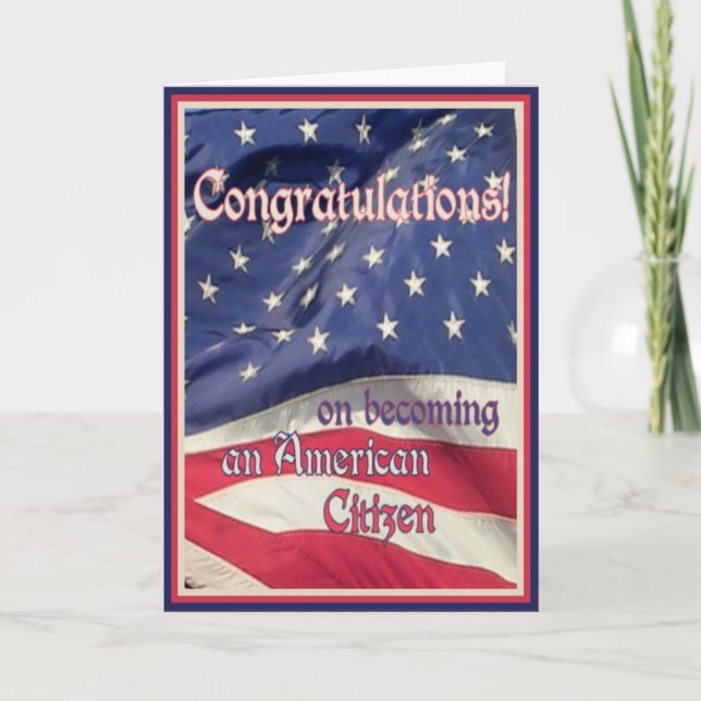 Gratulation an den neuen amerikanischen Bürger+Fla Karte (Vorderseite)
