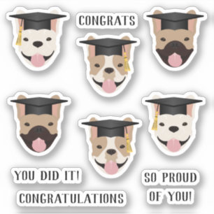 Gratulation an French Bulldogs Aufkleber