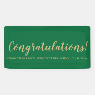 Gratulation an green gold custom text Abschluss Banner