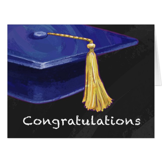 Gratulation Blau und Schwarz (Vorderseite (Horizontal))