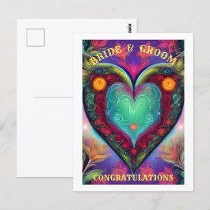 GRATULATION BRAUT UND BRÄUTIGAM   POSTKARTE