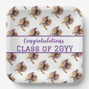 Gratulation Class of Graduation Cap and Diploma Pappteller