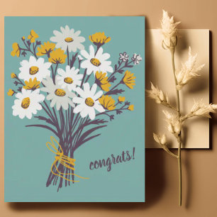 GRATULATION Daisy Bouquet Floral Süßes Benutzerdef Postkarte