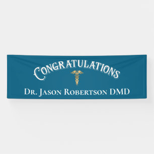 Gratulation Dentist Dental Elegantes Schwarzes Gol Banner