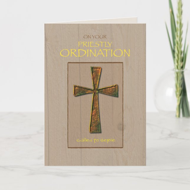 Gratulation der Priester, Metallkreuz Karte (Vorderseite)