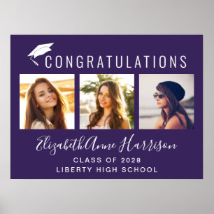Gratulation Foto Lila Abschlussfeier Poster
