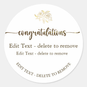 Gratulation Gold Sticker