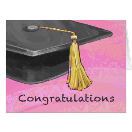 Gratulation Graduate Black and Pink