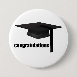 Gratulation Graduation Cap Button