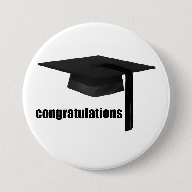 Gratulation Graduation Cap Button (Vorderseite)