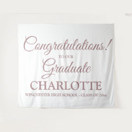Gratulation Graduierung Rose Gold Skript Wandteppich