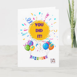 Gratulation mit Konfetti und Luftballons Karte