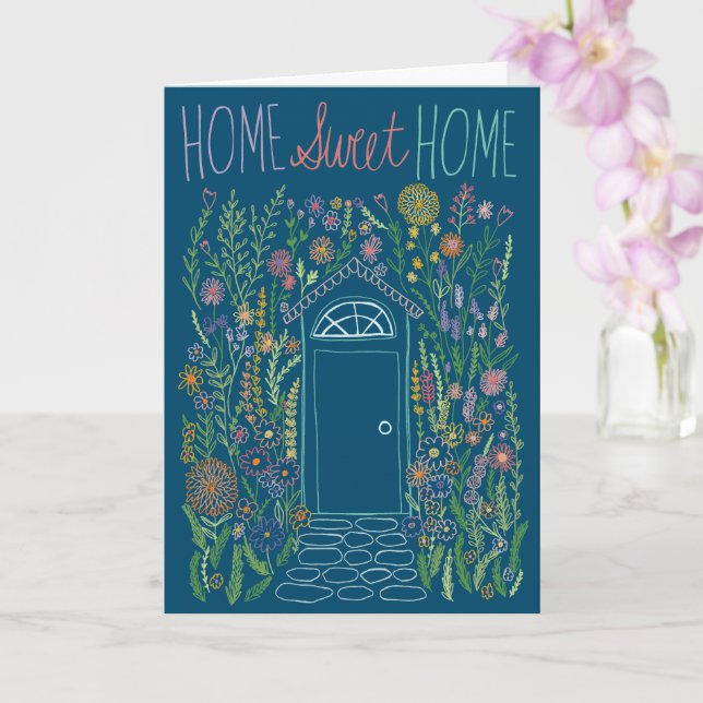 Gratulation Neue Zuhause Sweet Garden Door Custom Karte (Orchidee)