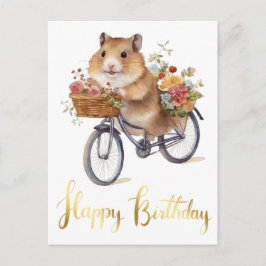 Gratulation Niedlich Hamster Blume Personalisiert Postkarte