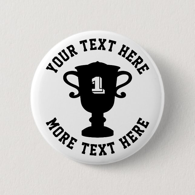 Gratulation Pokal 1. Platz Preis Button (Vorderseite)