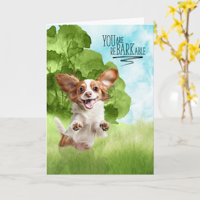 Gratulation reBARKable Cavalier King Charles Karte (Gelbe Blume)