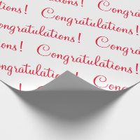 Gratulation Red Script Wedding Baby Shower