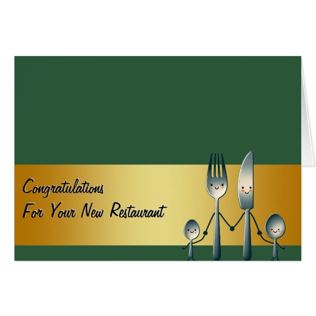 Gratulation Restaurant Neue Visitenkarte (Vorderseite (Horizontal))