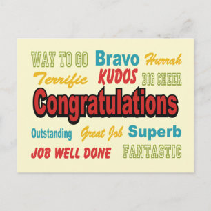 Gratulation Retro Colors Postkarte