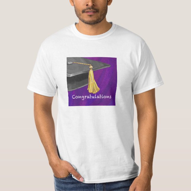 Gratulation Schwarz und Lila T-Shirt (Vorderseite)