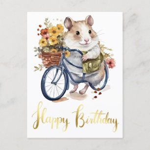 Gratulation Süße Hamster Blumen Personalisiert Postkarte