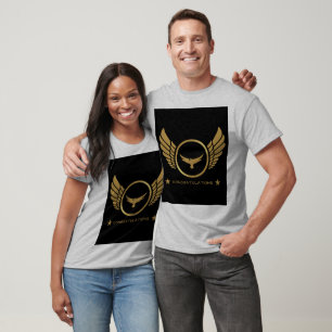 Gratulation Text Gold Eagle Wings Image Grau T-Shirt