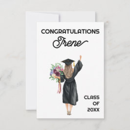 Gratulation Watercolor Graduate Girl Blume