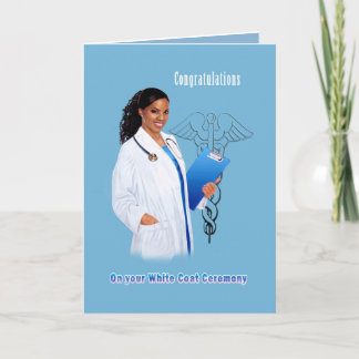 Gratulation White Coat Zeremonie Afrikanischer Ame Karte