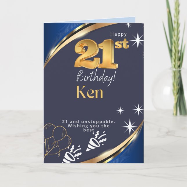 Gratulation zum 21. Geburtstag Karte (Vorderseite)