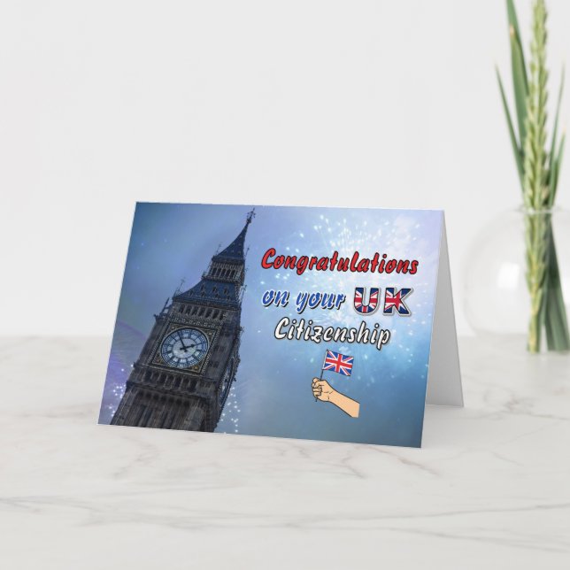 Gratulation zur britischen Staatsbürgerschaft Big  Karte (Vorderseite)