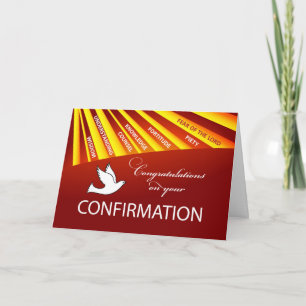 Gratulation zur Konfirmation Taube mit Gold und Re Karte