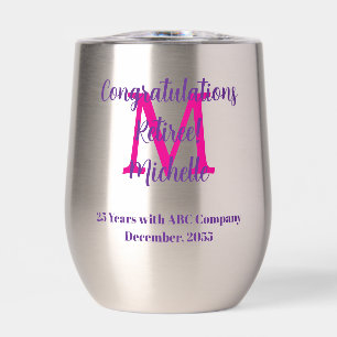 Gratulation zur Rente Monogramm Name Edelstahl