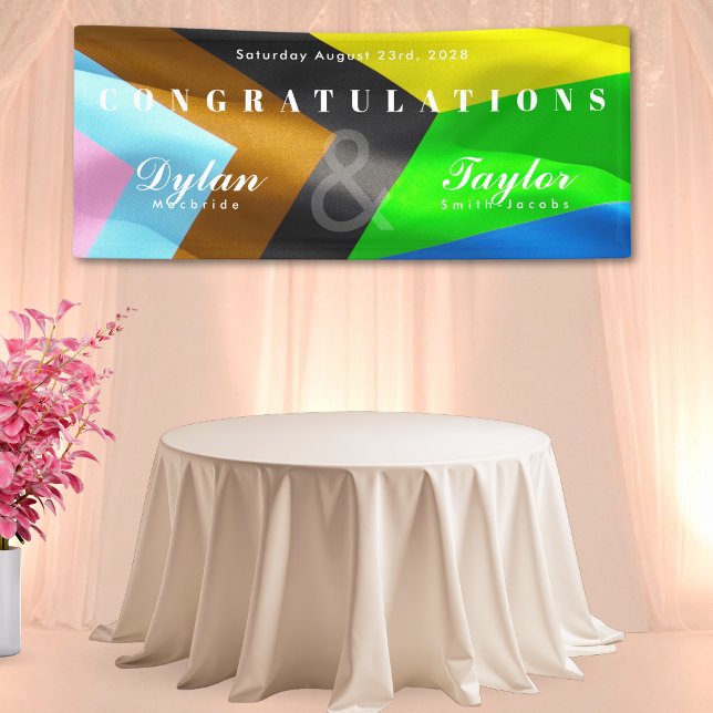 Gratulation zur schwulen Hochzeit Typography Pride Banner (Von Creator hochgeladen)