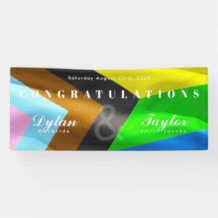 Gratulation zur schwulen Hochzeit Typography Pride Banner