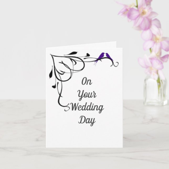 GRATULATIONEN AUF IHRER WEDD DAY CARD KARTE (Orchidee)