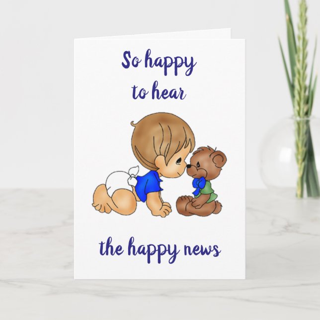 GRATULATIONEN BABY JUGEND W/ HILFE AUS TEDYBAR KARTE (Vorderseite)