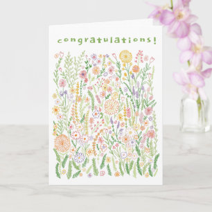 GRATULATIONEN Blume Felder Wiese Floral Karte