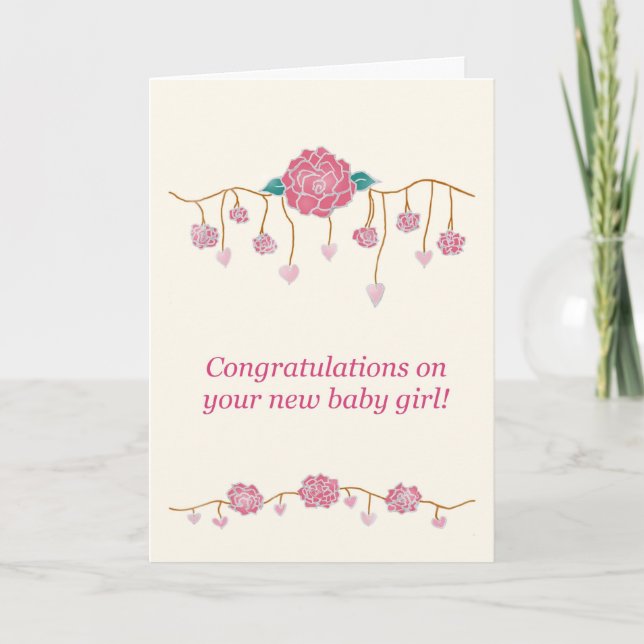 Gratulationen - Neues Baby Girl Karte (Vorderseite)